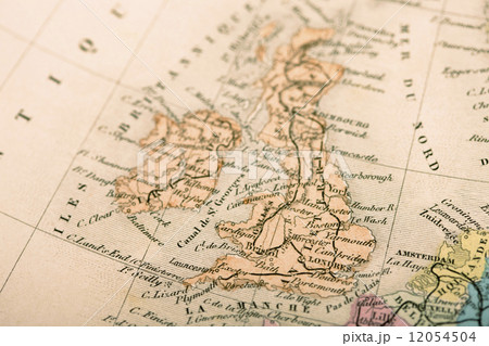 ヨーロッパ 世界地図 古地図 グローバル レトロ インターナショナル 外国イメージ 国際の写真素材
