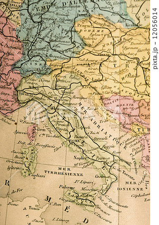 ヨーロッパ 世界地図 古地図 グローバル レトロ インターナショナル ビジネスイメージ 19世紀後半 10年作成の写真素材