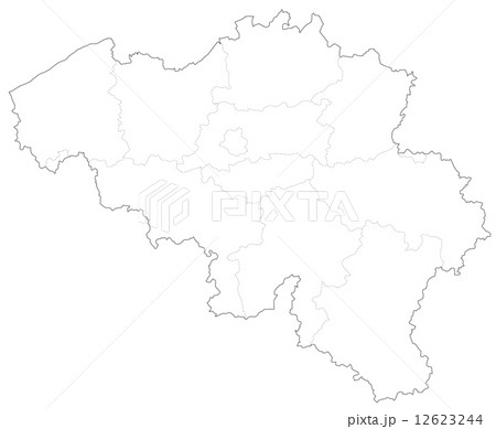 ワロン州 白地図 ベルギー 地図の写真素材