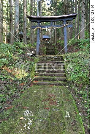 青鬼神社 鳥居の写真素材