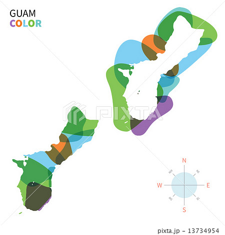 グアムの地図のイラスト素材