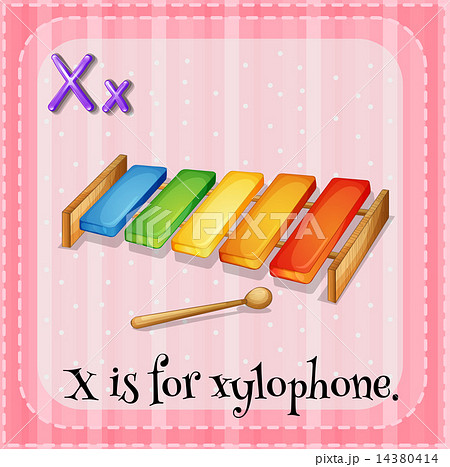 木琴 英語 カード Xのイラスト素材