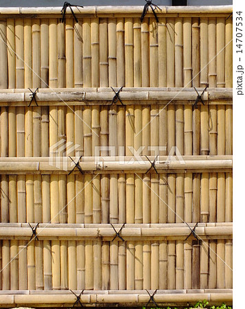 竹壁 壁 和風 仕切りの写真素材