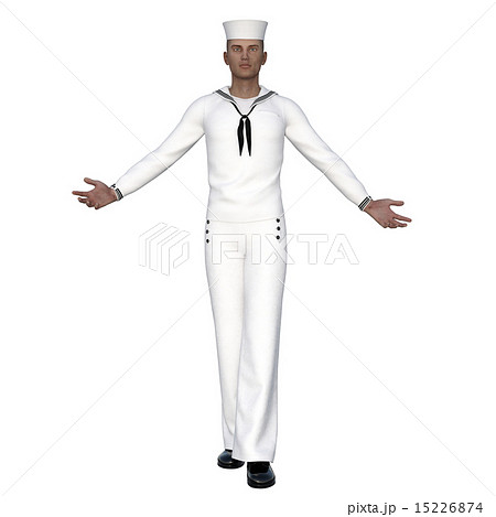 水兵 男性 セーラー服 軍服のイラスト素材