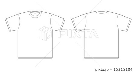 Short-sleeved baseball shirt / T-shirt template - Stock Illustration  [70016363] - PIXTA