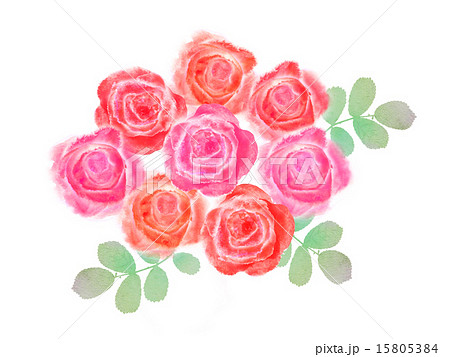 ブーケ花束薔薇ジューンブライドウエディングプレゼントギフトフラワーアレンジメント植物可愛いかわいい緑のイラスト素材