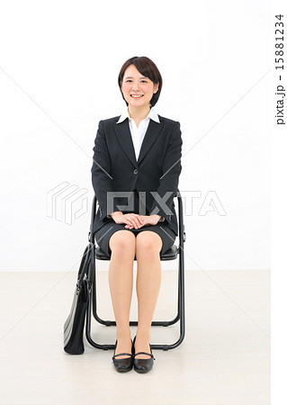パイプ椅子 オフィス 折りたたみチェア ビジネスの写真素材
