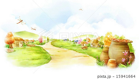 とんぼ トンボ 景色 風景のイラスト素材