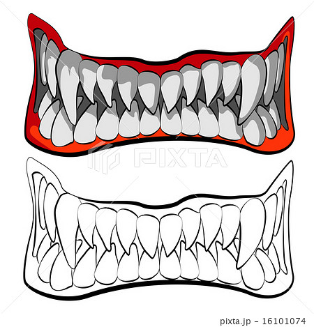 赤鬼 牙 怖い 歯のイラスト素材