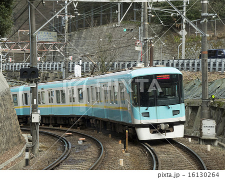 京阪電車 鉄道の写真素材