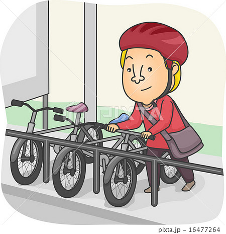 自転車置き場 駐輪場 駐輪所 イラストの写真素材