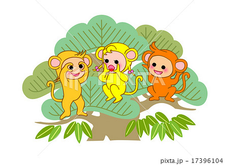 可愛い 見ざる言わざる聞かざる 動物 干支の写真素材