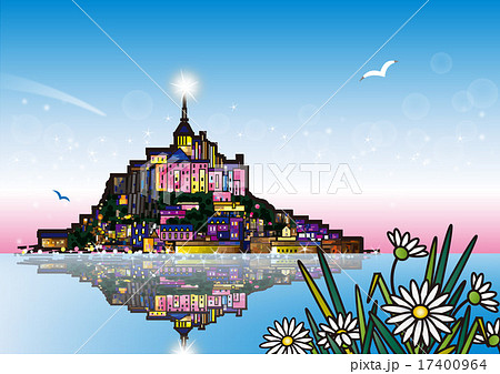 モンサンミッシェル 修道院 世界遺産 風景のイラスト素材 - PIXTA