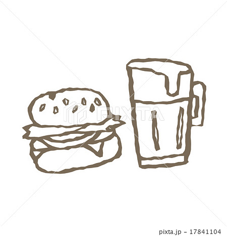 ハンバーガー アイコン モノクロ ベクターのイラスト素材