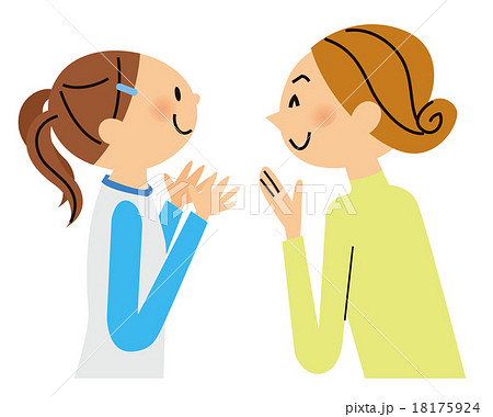 親子 母親 会話 娘のイラスト素材