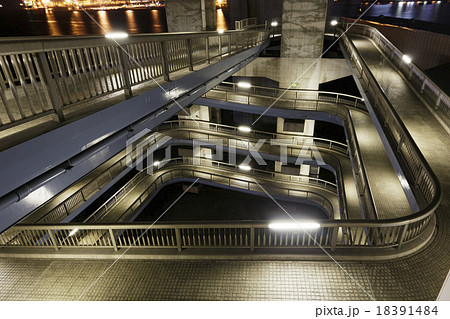 北港ジャンクション 北港jct 此花大橋 ループの写真素材