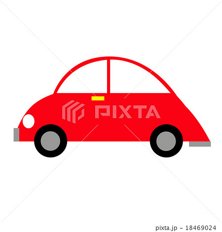 赤い車のイラスト 左向きのイラスト素材