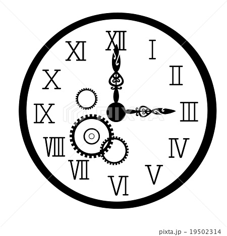 時計 歯車 時間 かわいいのイラスト素材 Pixta