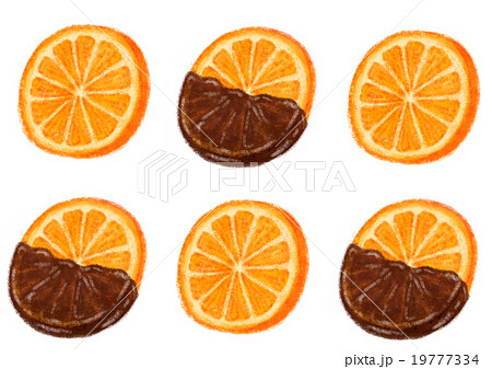 オレンジスライスチョコのイラスト素材