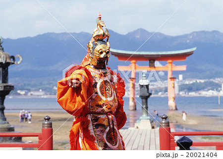 雅楽奉納 厳島神社の写真素材