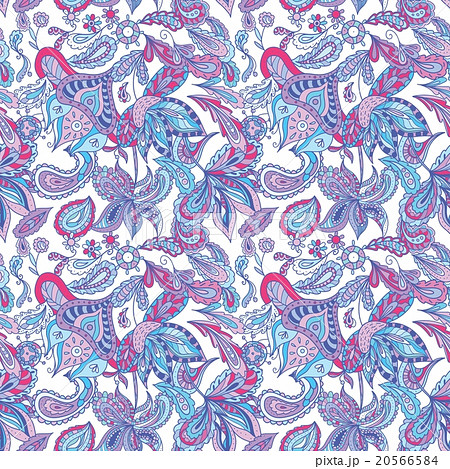 Blue And Pink Ethnic Pattern のイラスト素材