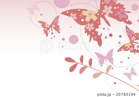 蝶々 シルエット 影 和のイラスト素材