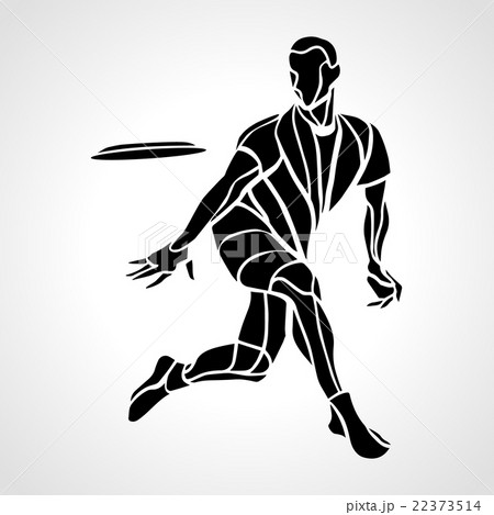 フリスビー 投げ 男 男の人のイラスト素材