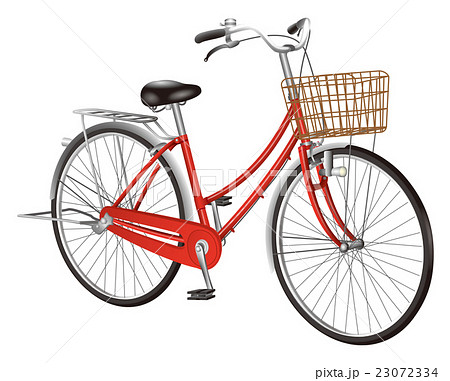 自転車 ママチャリ シティサイクル 乗り物のイラスト素材
