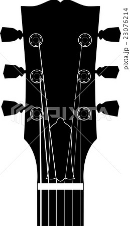 ギター エレキギター 楽器 白黒のイラスト素材
