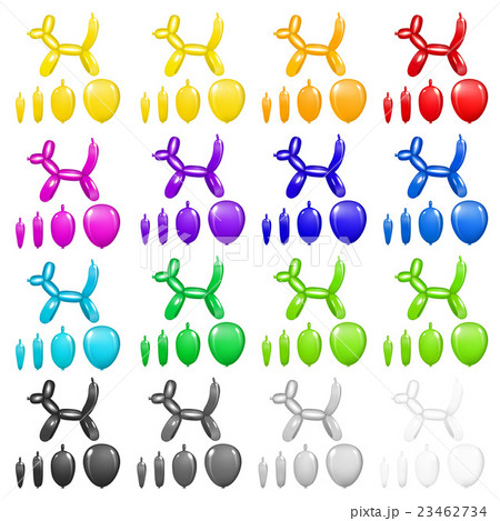 犬 風船 プードル バルーンアートのイラスト素材