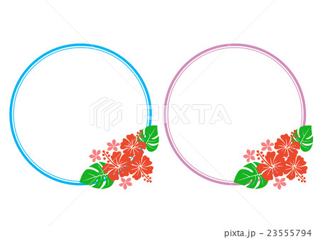 枠 植物 葉 白抜きのイラスト素材