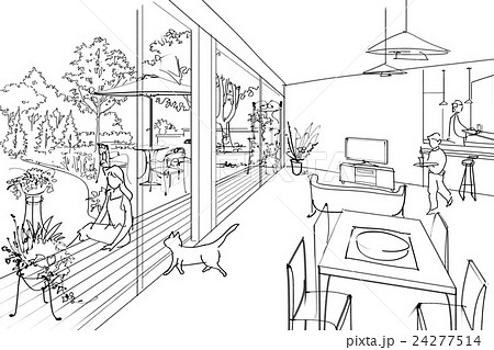 上フリー 部屋 イラスト 白黒 動物ゾーン