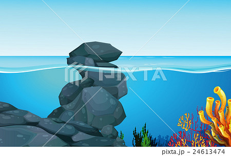 岩 海 岩石 旅行先のイラスト素材