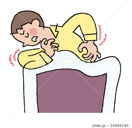 かゆい 眠れない 子供 人物のイラスト素材