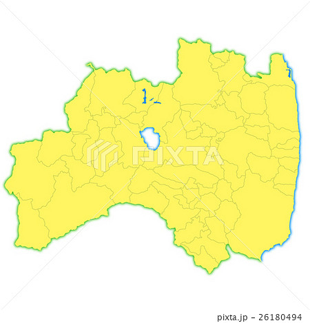 会津地方 地図 都道府県のイラスト素材