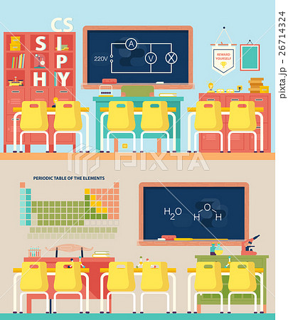 学校の教室のイラスト素材
