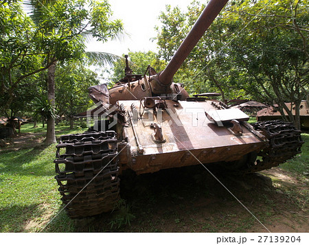 戦車残骸の写真素材