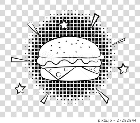 ハンバーガー バーガー 怒っている 怒りのイラスト素材