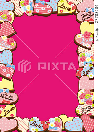 バレンタイン バレンタインデー フレーム 枠の写真素材