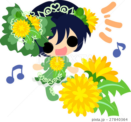 女の子 人物 少女 たんぽぽのイラスト素材