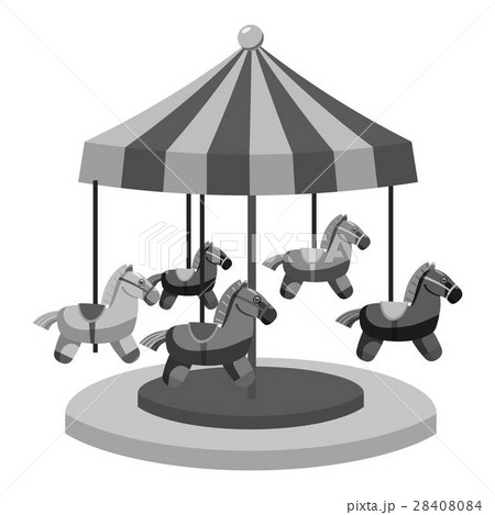 遊園地 モノクロのイラスト素材 Pixta