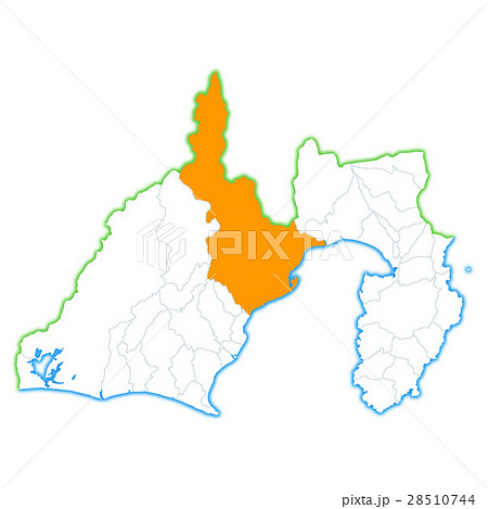 静岡県地図のイラスト素材