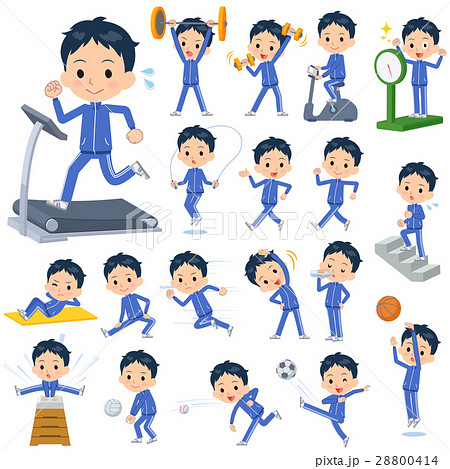 中学生 高校生 運動 トレーニングのイラスト素材