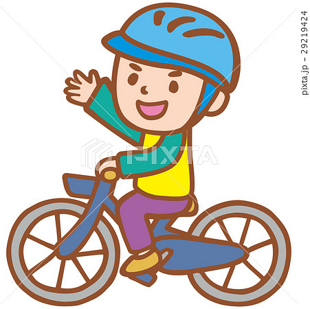 自転車 ヘルメット 子供 乗るのイラスト素材