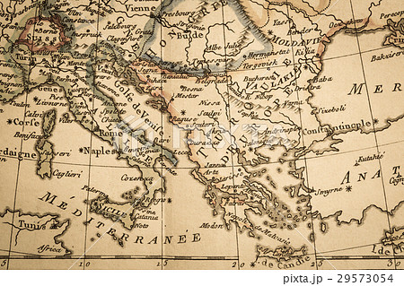 ヨーロッパ 地図 欧州 古地図 地理 海外 世界地図 古い 国際の写真素材