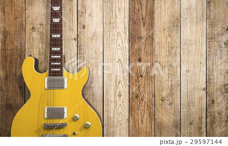 ギター 壁 電気的 メロディのイラスト素材