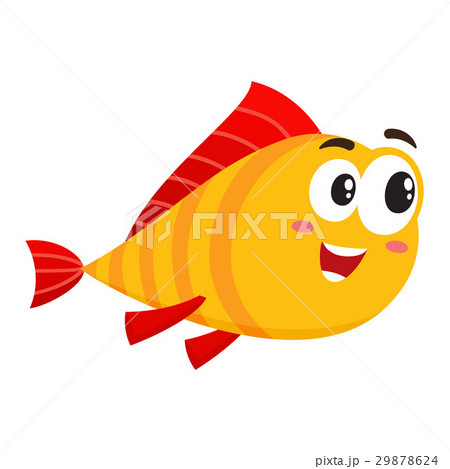 魚 面白い キャラクター 文字のイラスト素材