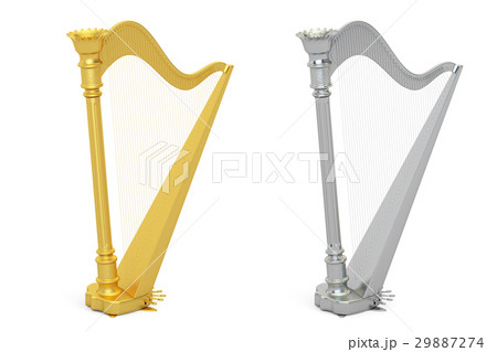 音楽 ハープ 竪琴 金のイラスト素材 - PIXTA