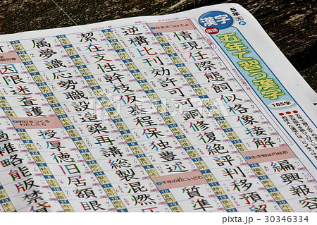 漢字 小学生 文字 ポスターの写真素材