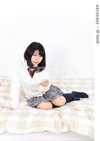 横座り 女の子 日本人の写真素材